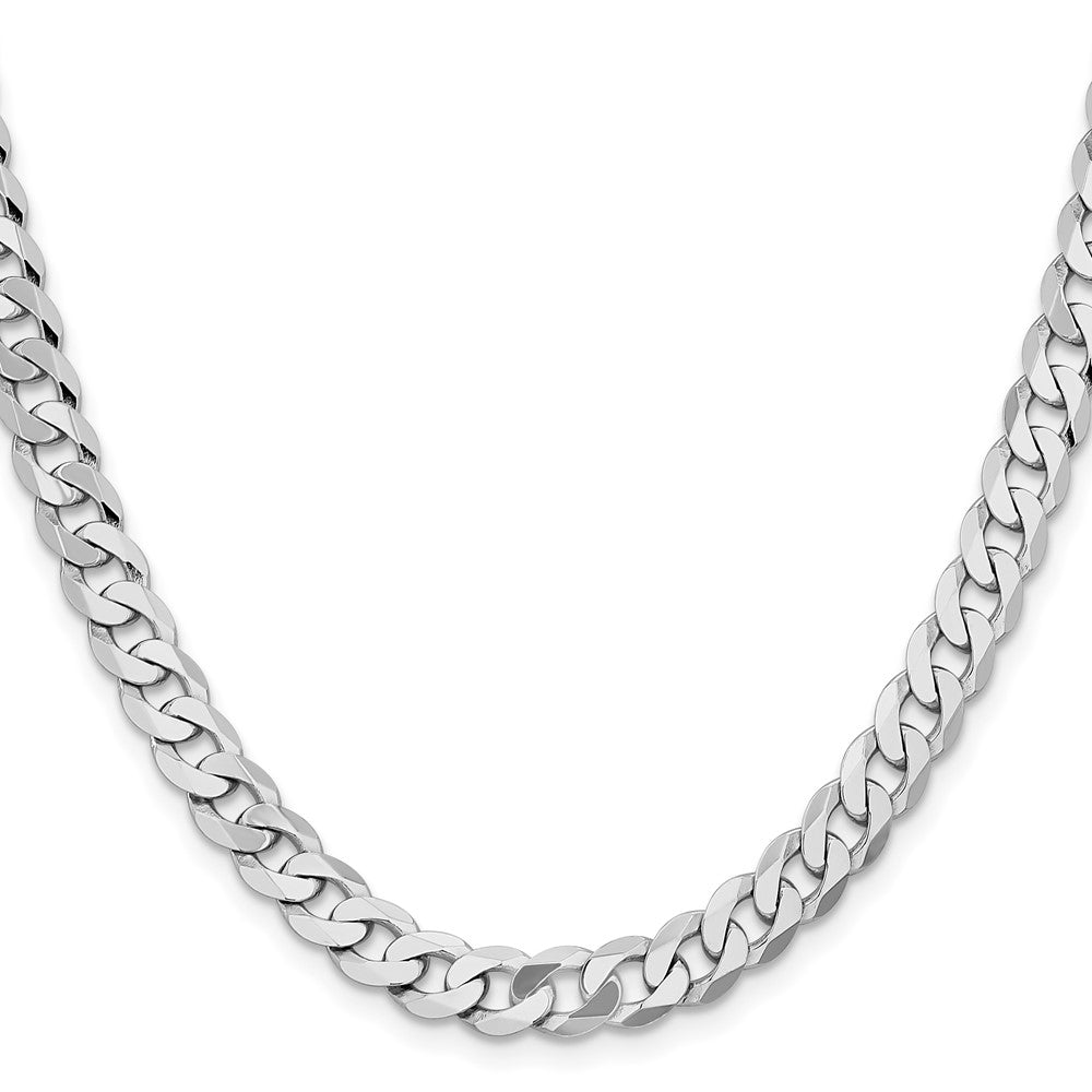 14k WG 7.25mm Flat Beveled Curb Chain (32.52 grams)
