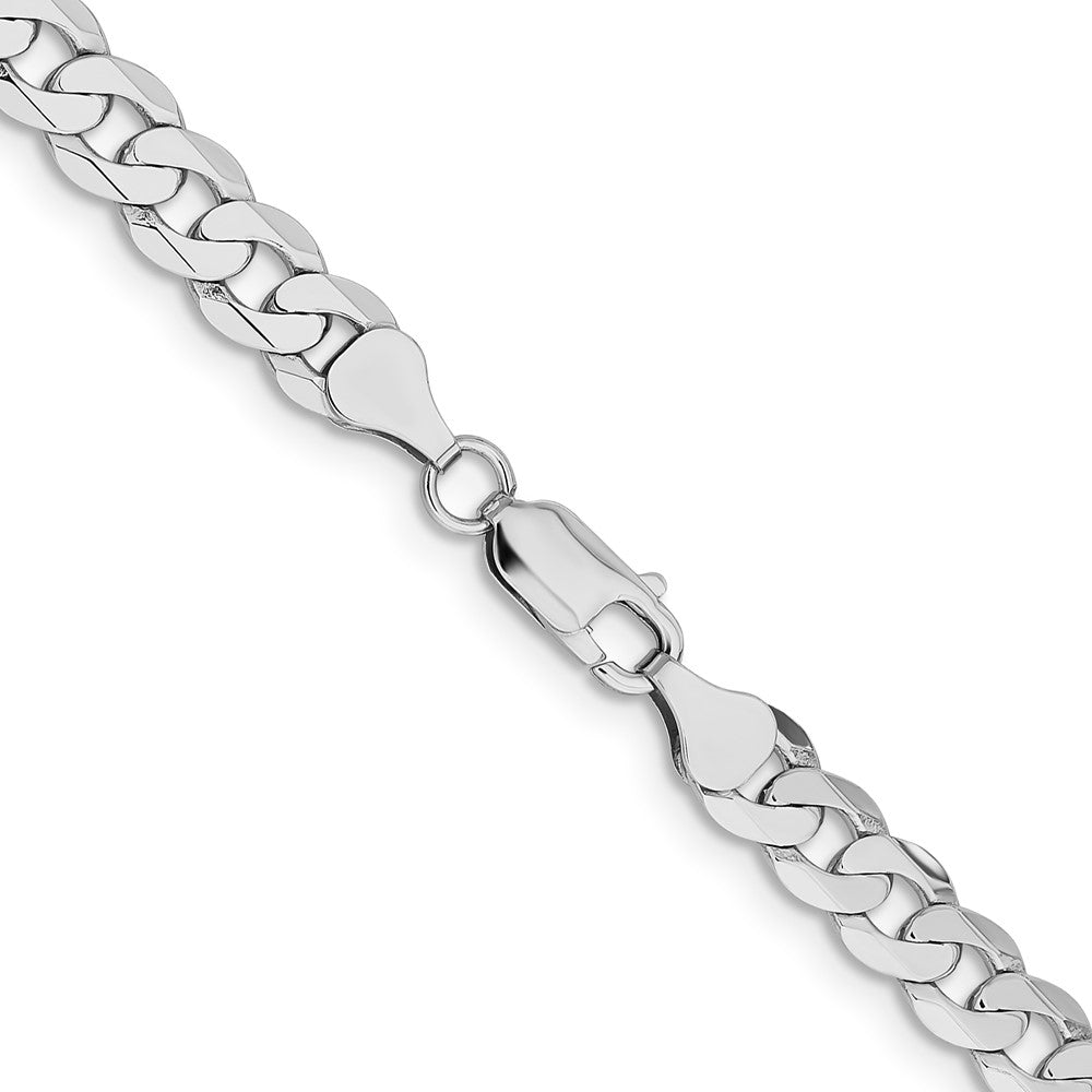 14k WG 7.25mm Flat Beveled Curb Chain (32.52 grams)