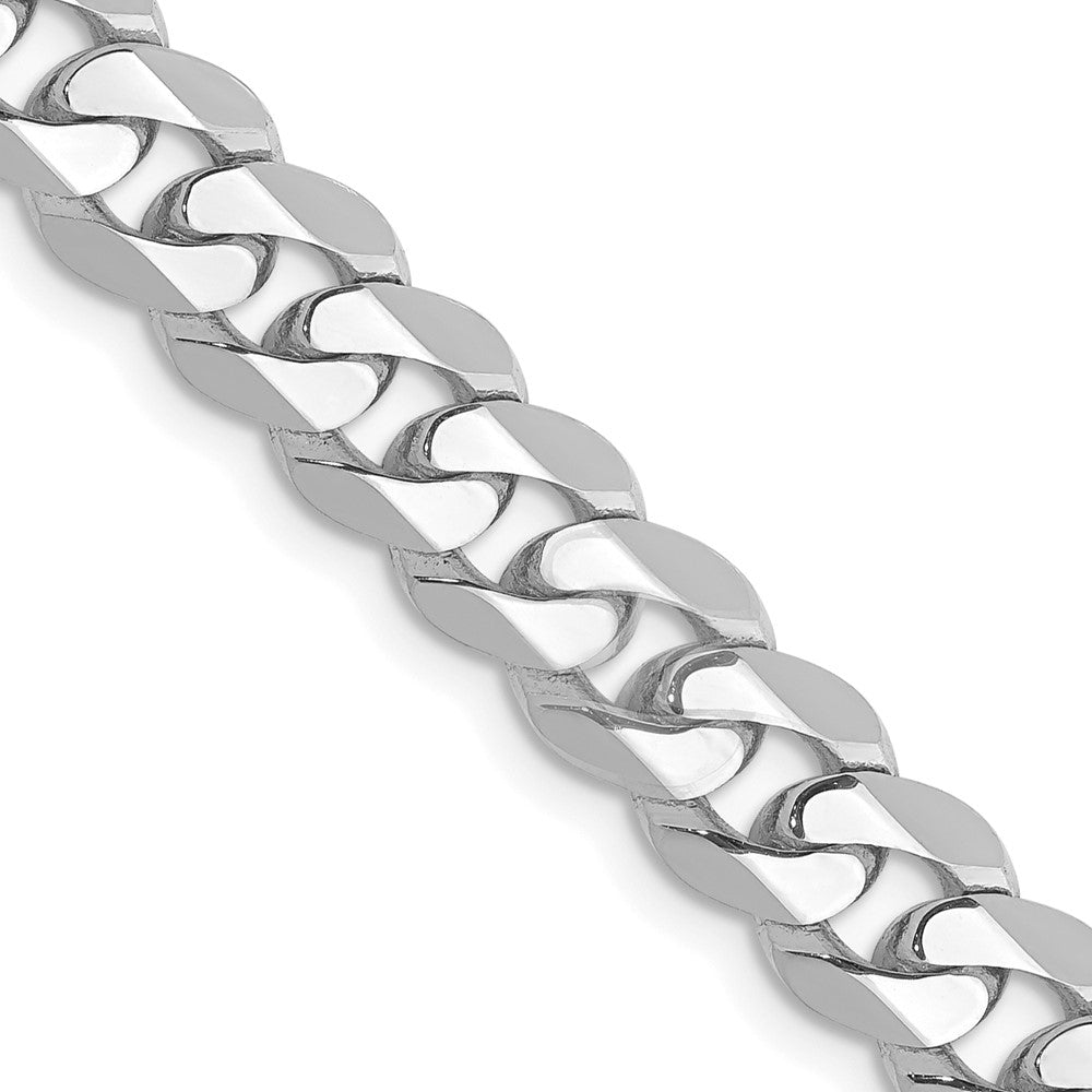 14k WG 7.25mm Flat Beveled Curb Chain (32.52 grams)