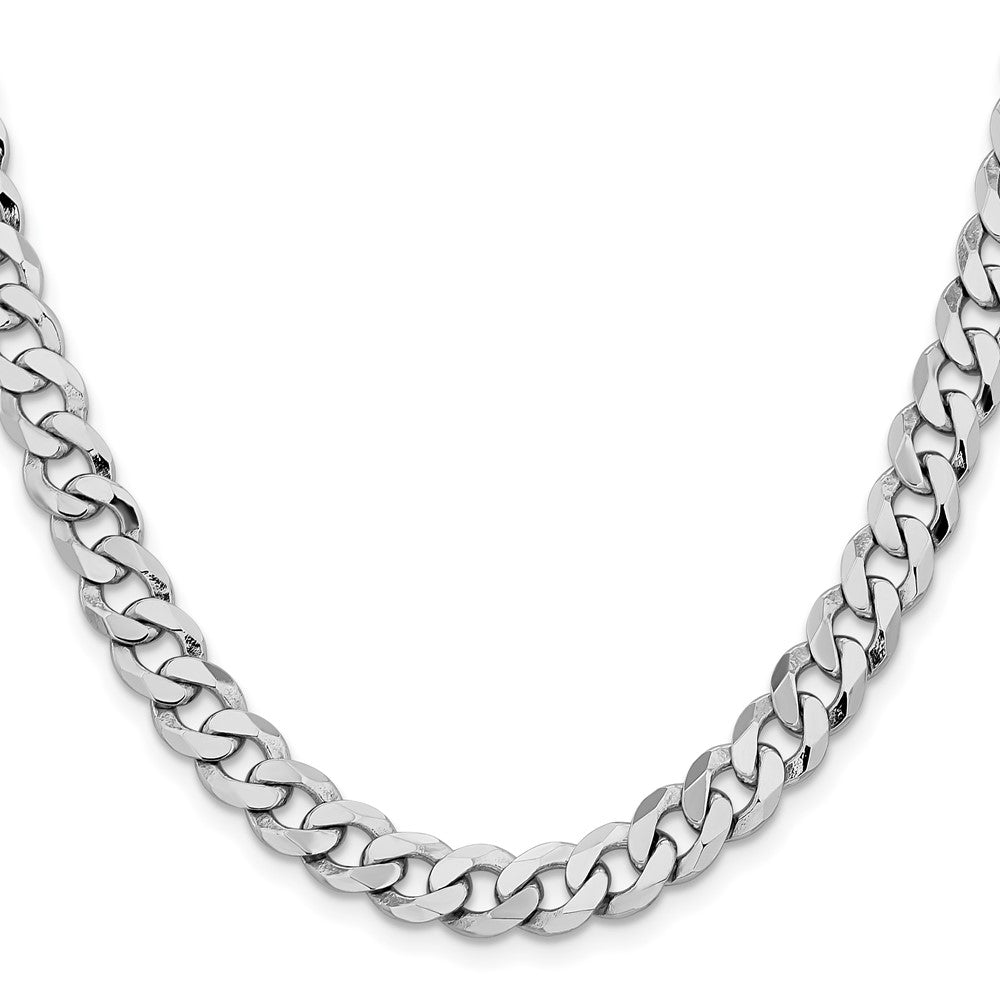 14k WG 8mm Flat Beveled Curb Chain (53.37 grams)