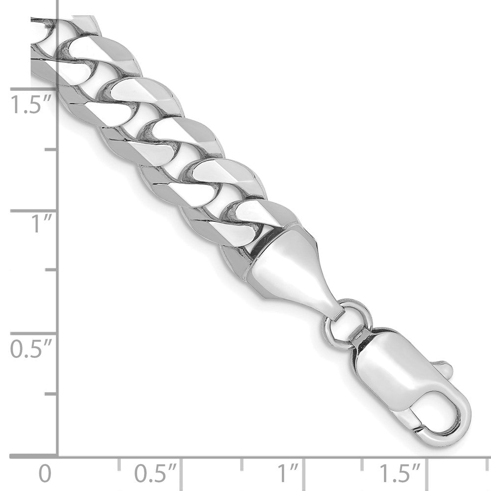 14k WG 8.5mm Flat Beveled Curb Chain Bracelet (25.43 grams)