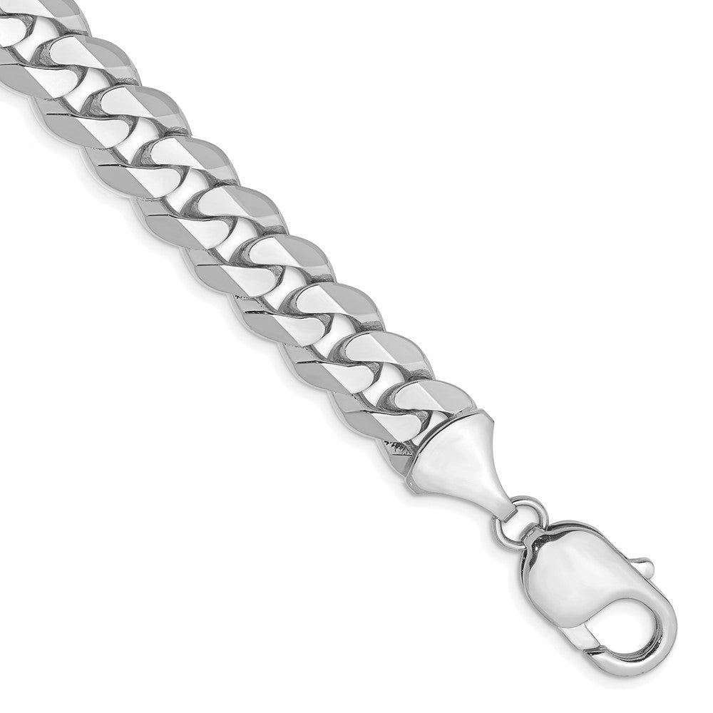 14k WG 9.5mm Flat Beveled Curb Chain Bracelet (32.24 grams)