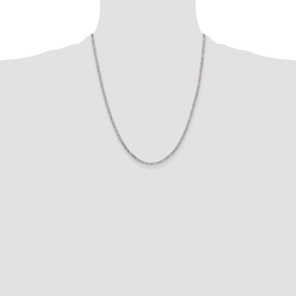 14k WG 2.25mm Flat Figaro Chain (3.40 grams)