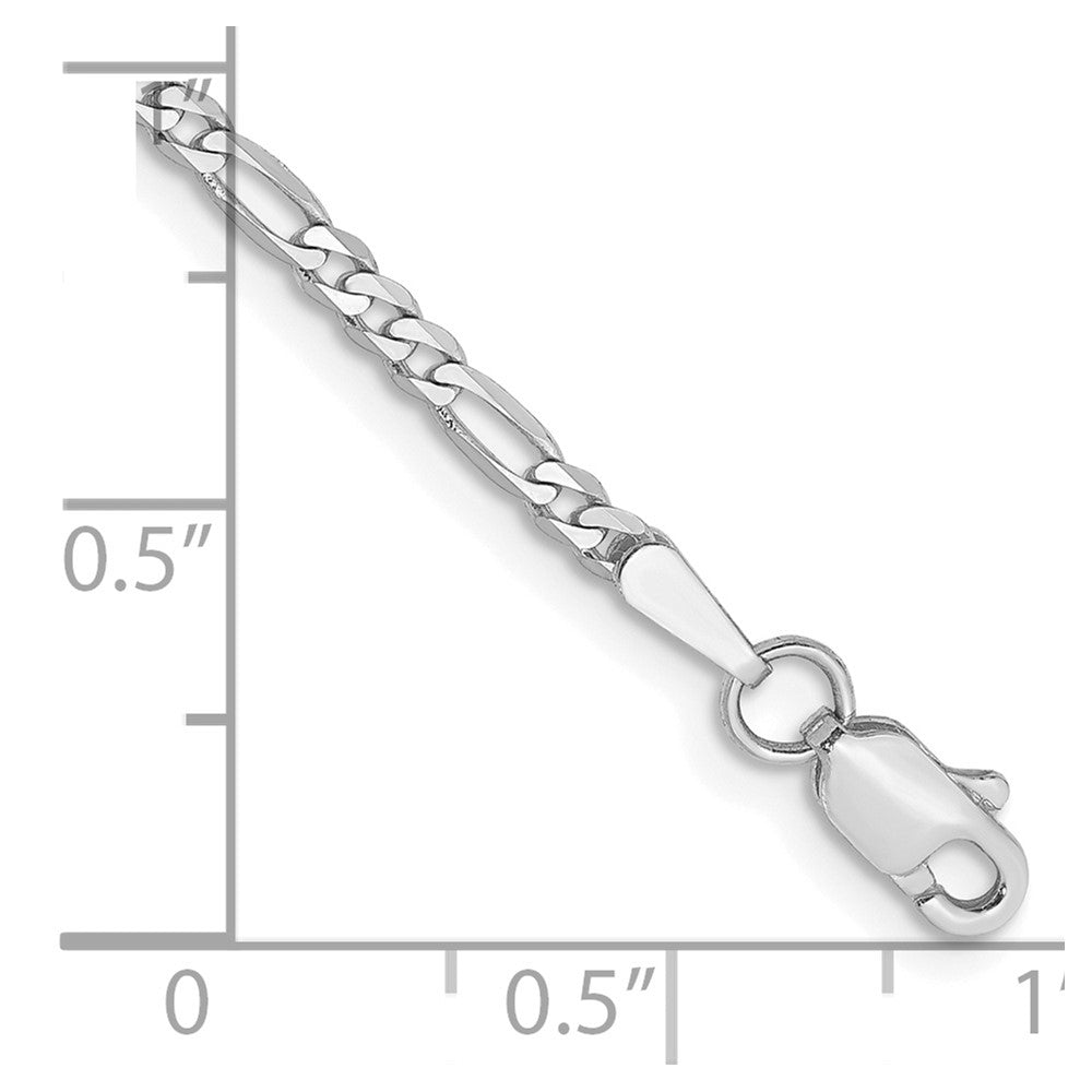 14k WG 2.25mm Flat Figaro Chain Bracelet (1.70 grams)