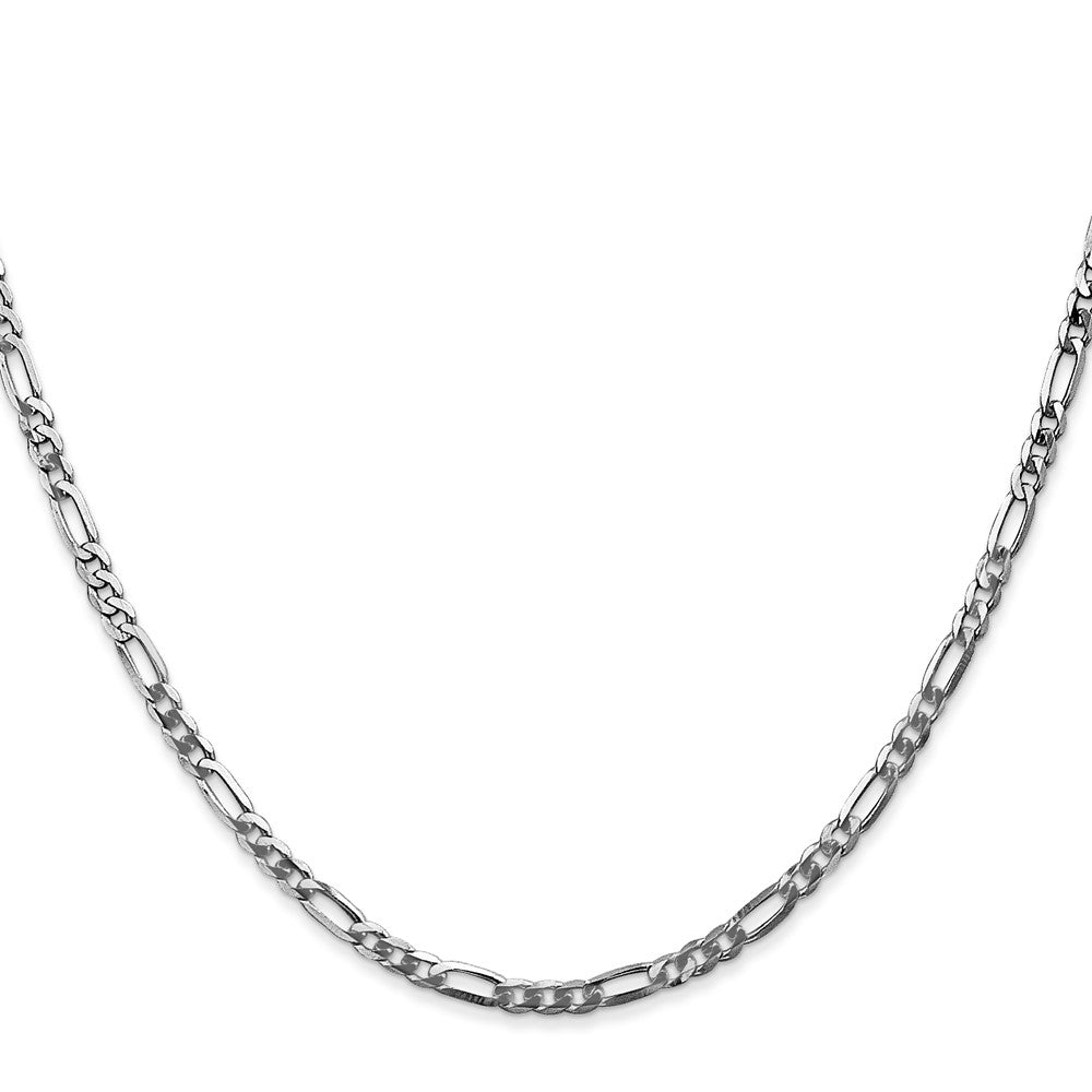 14k WG 2.75mm Flat Figaro Chain (4.25 grams)