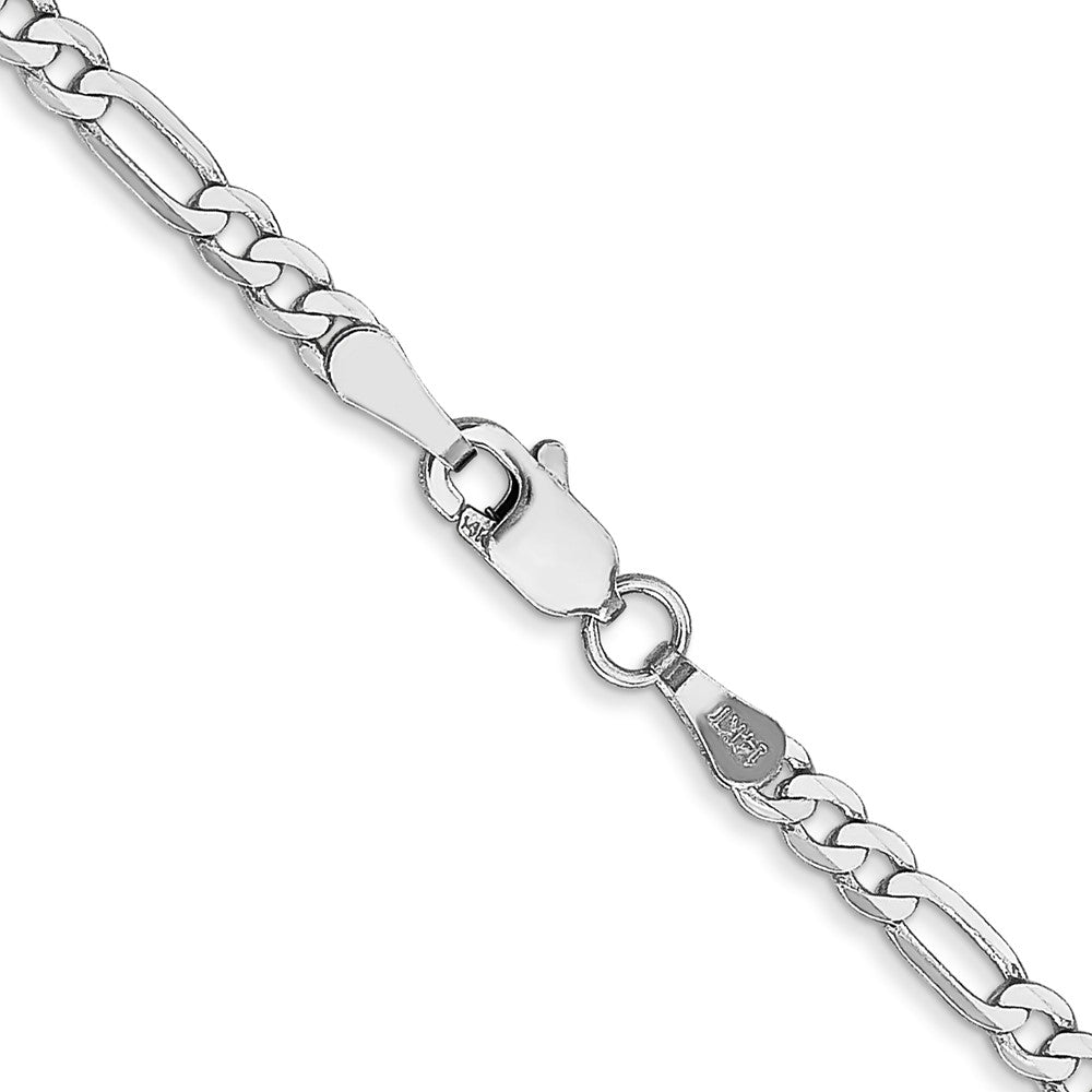 14k WG 2.75mm Flat Figaro Chain (4.25 grams)
