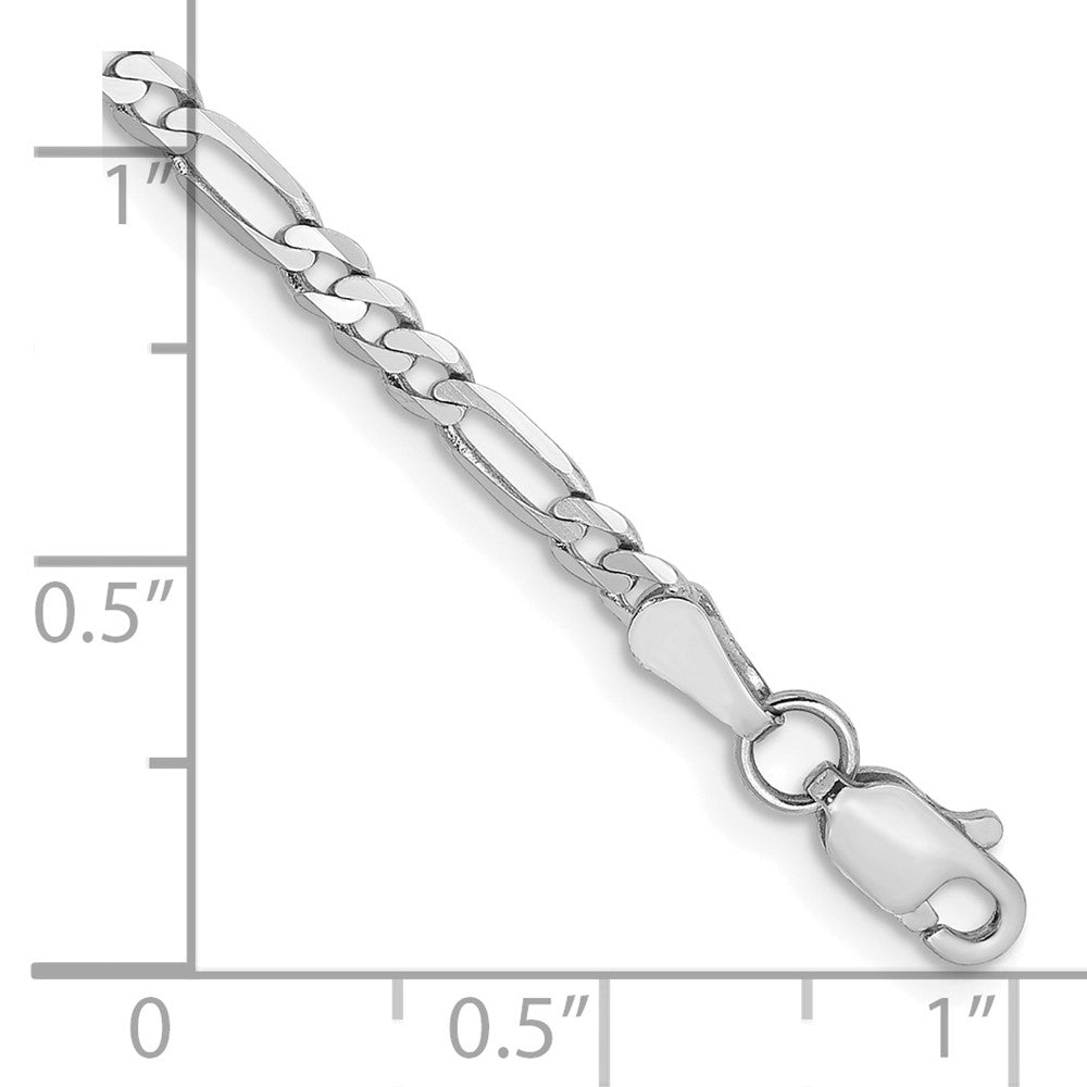 14k WG 2.75mm Flat Figaro Chain Bracelet (1.99 grams)