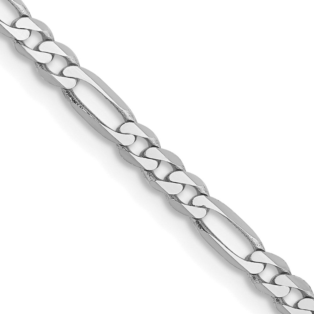 14k WG 2.75mm Flat Figaro Chain (4.25 grams)