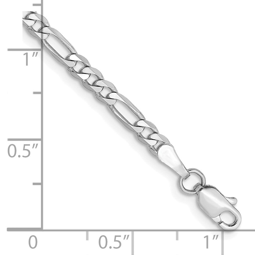 14k WG 3.0mm Flat Figaro Chain Bracelet (2.73 grams)