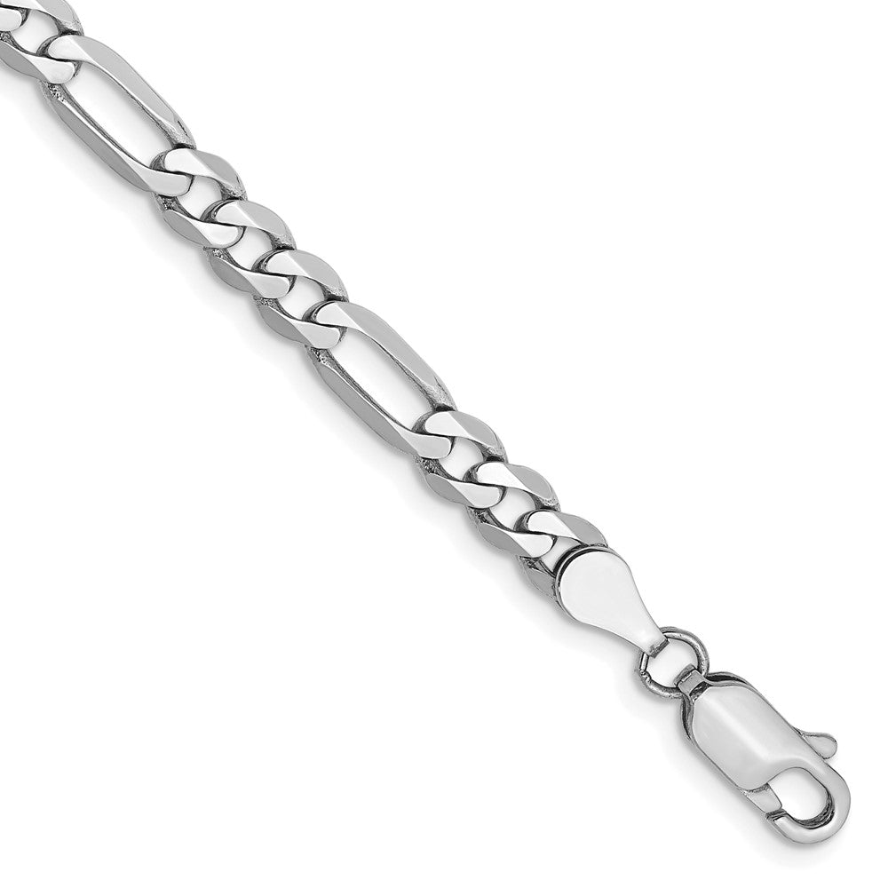 14k WG 4.5mm Flat Figaro Chain Bracelet (5.20 grams)