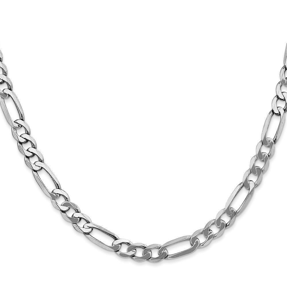 14k WG 5.5mm Flat Figaro Chain (16.46 grams)