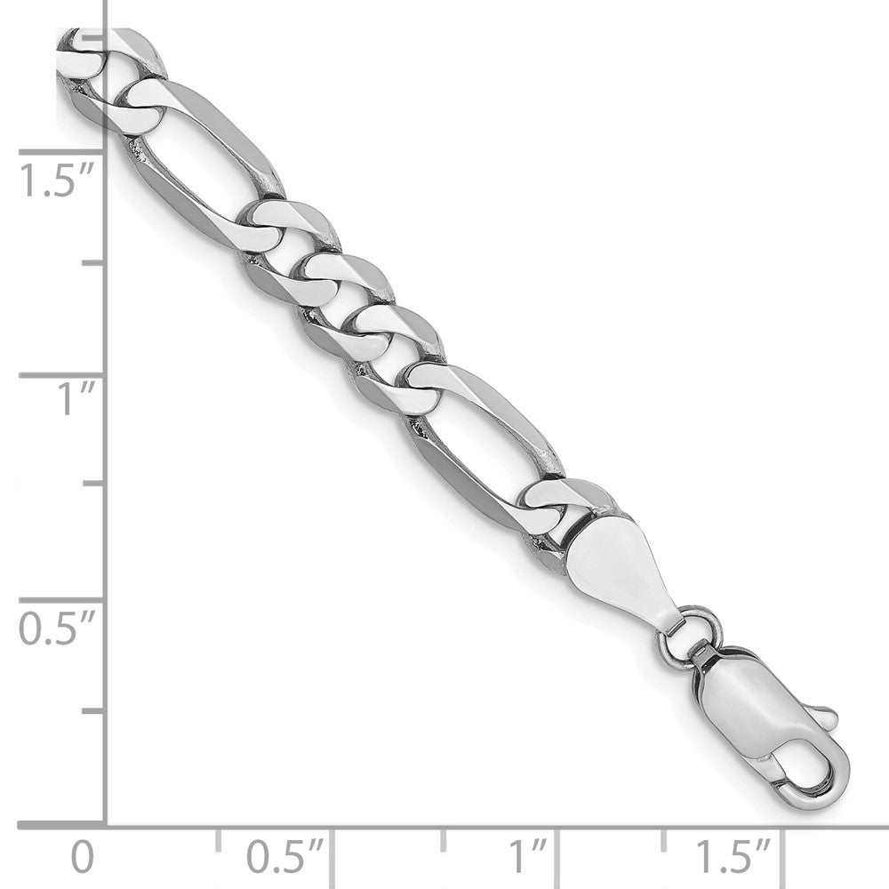 14k WG 5.5mm Flat Figaro Chain Bracelet (6.65 grams)