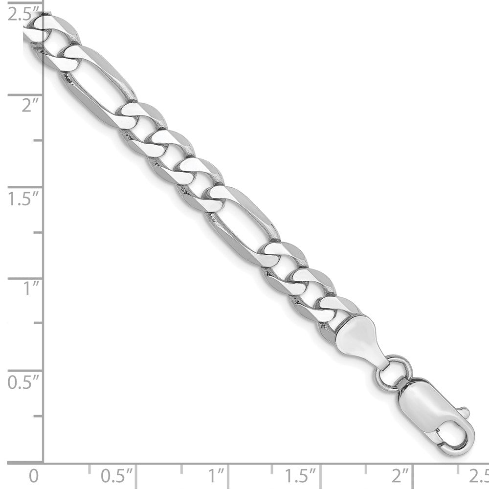 14k WG 6mm Flat Figaro Chain Bracelet (8.23 grams)