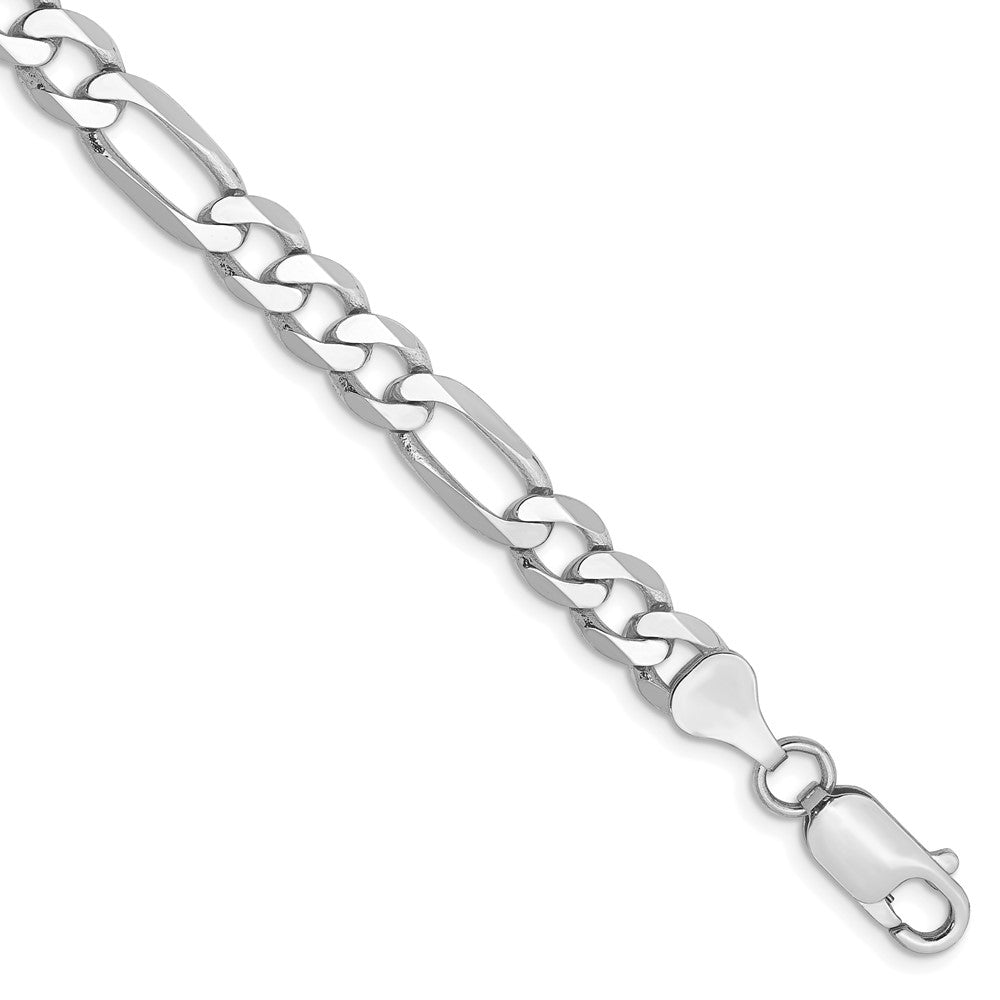 14k WG 6mm Flat Figaro Chain Bracelet (8.23 grams)