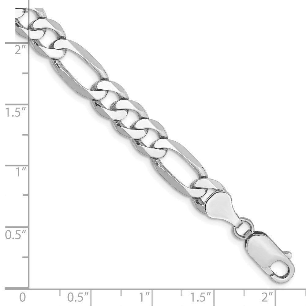 14k WG 7mm Flat Figaro Chain Bracelet (11.81 grams)