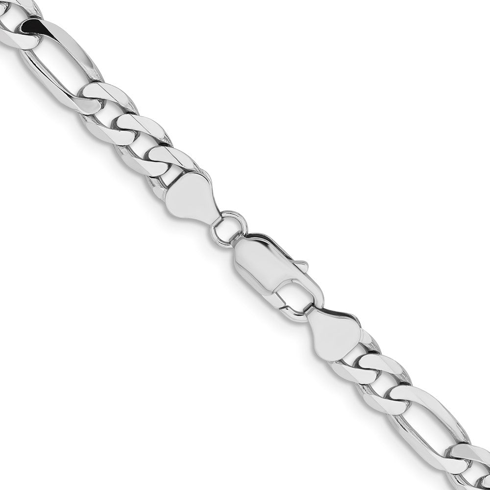 14k WG 7.5mm Flat Figaro Chain (39.60 grams)