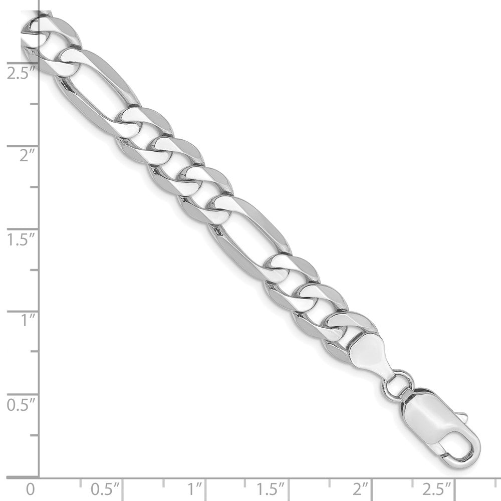 14k WG 7.5mm Flat Figaro Chain Bracelet (15.94 grams)