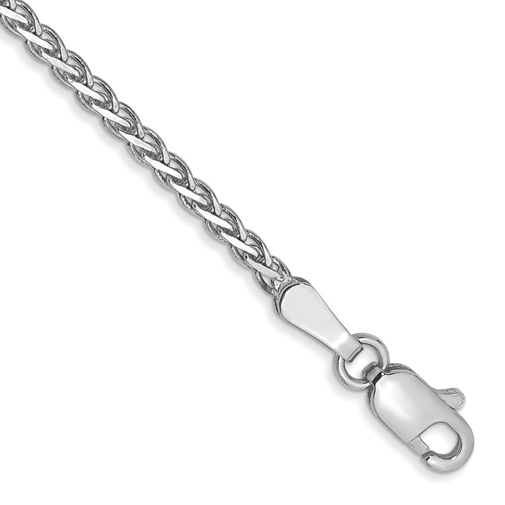 14k WG 1.9mm Flat Wheat Chain Bracelet (2.20 grams)