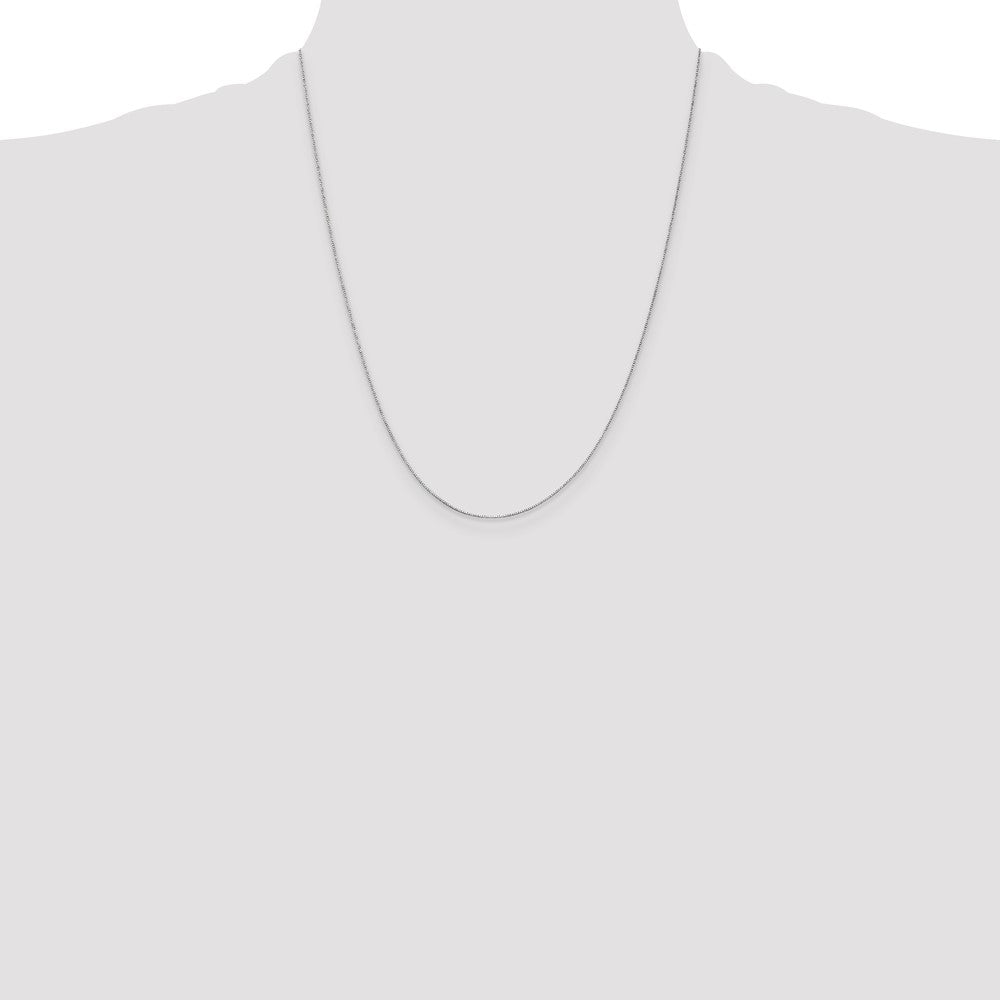 14k WG .5mm Box with Spring Ring Clasp Chain (0.78 grams)