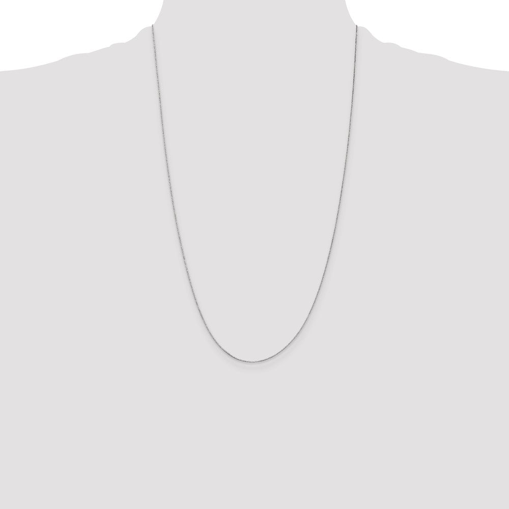 14k WG .5mm Box with Spring Ring Clasp Chain (0.78 grams)