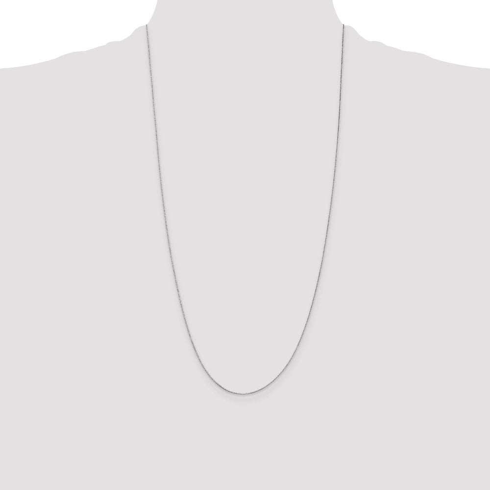 14k WG .5mm Box with Spring Ring Clasp Chain (0.78 grams)