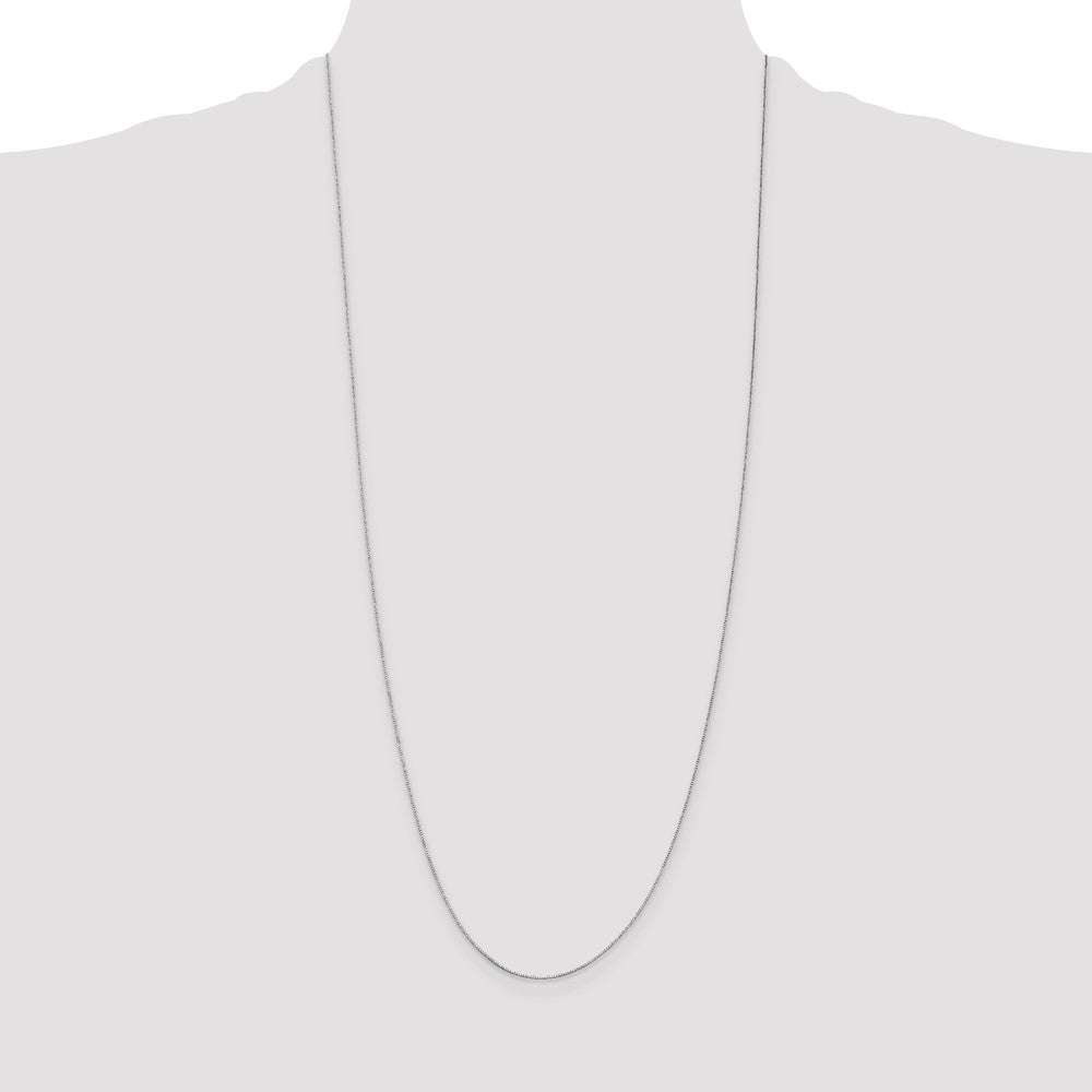 14k WG .5mm Box with Spring Ring Clasp Chain (0.78 grams)