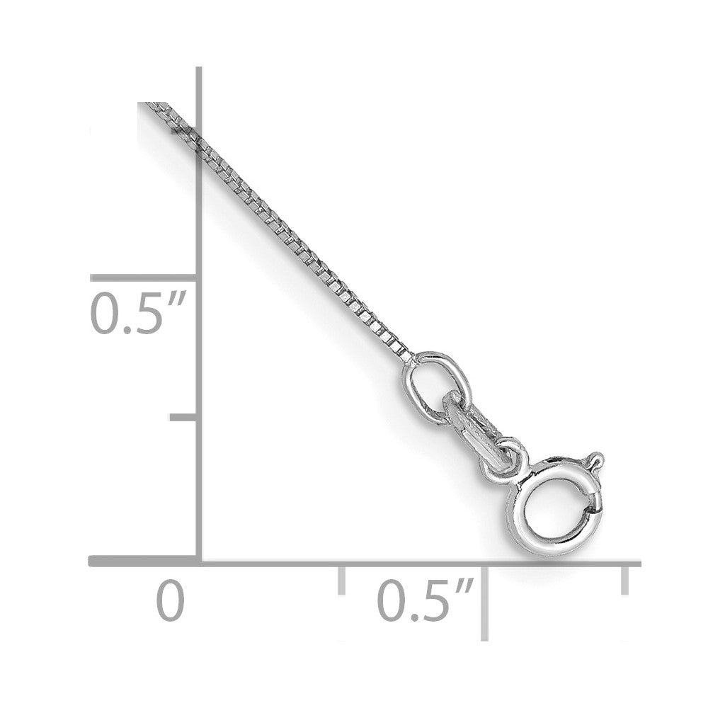 14k WG .5mm Box with Spring Ring Clasp Chain Bracelet (0.62 grams)