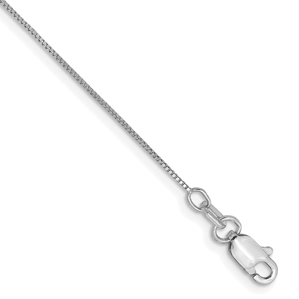 14k WG .5mm Box with Lobster Clasp Chain Bracelet (0.88 grams)