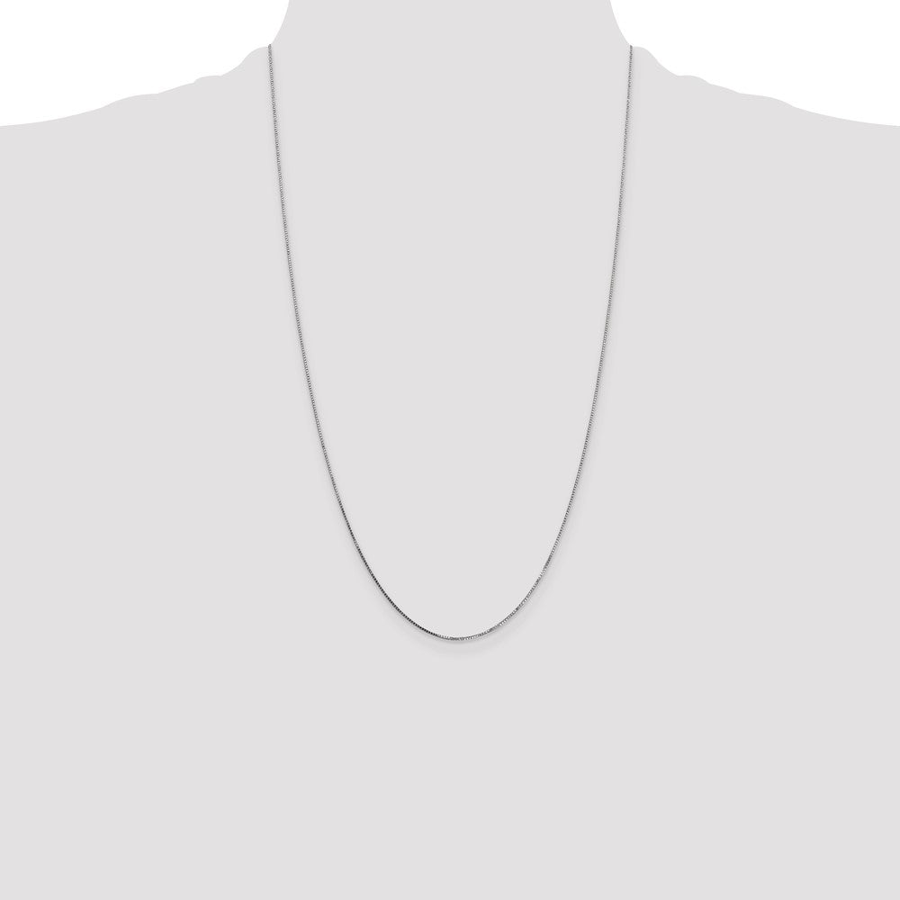 14k WG .7mm Box with Spring Ring Clasp Chain (1.09 grams)