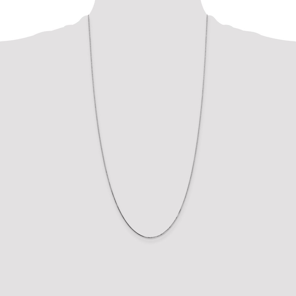 14k WG .7mm Box with Spring Ring Clasp Chain (1.09 grams)