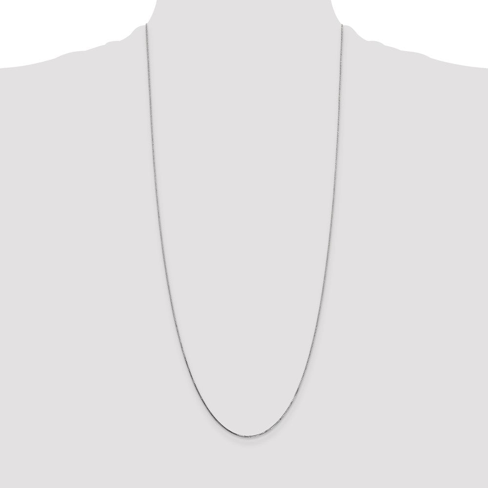 14k WG .7mm Box with Spring Ring Clasp Chain (1.09 grams)