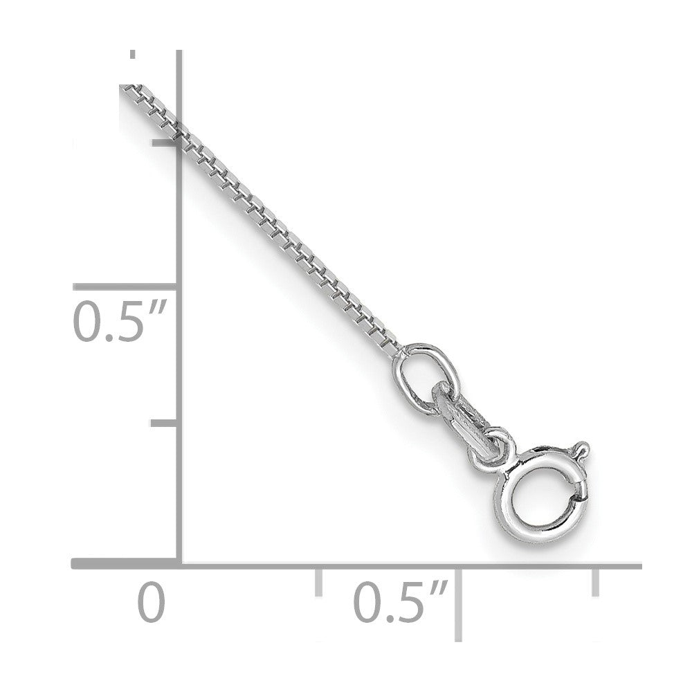 14k WG .7mm Box with Spring Ring Clasp Chain Bracelet (0.79 grams)