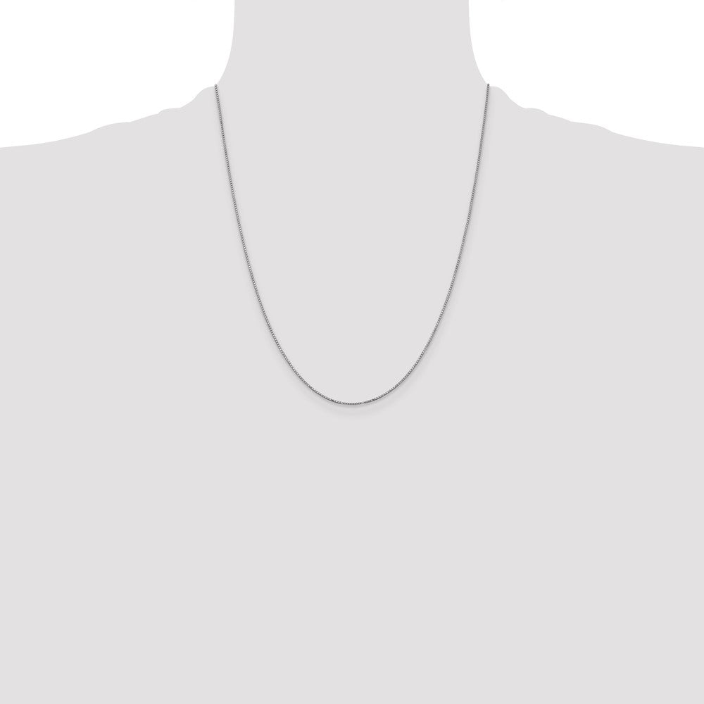 14k WG .9mm Box with Spring Ring Clasp Chain (1.75 grams)