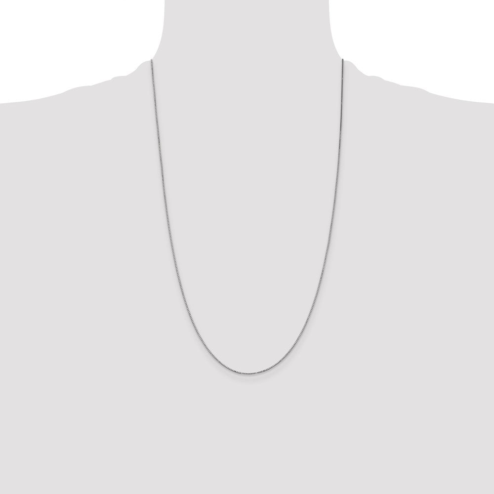 14k WG .9mm Box with Spring Ring Clasp Chain (1.75 grams)