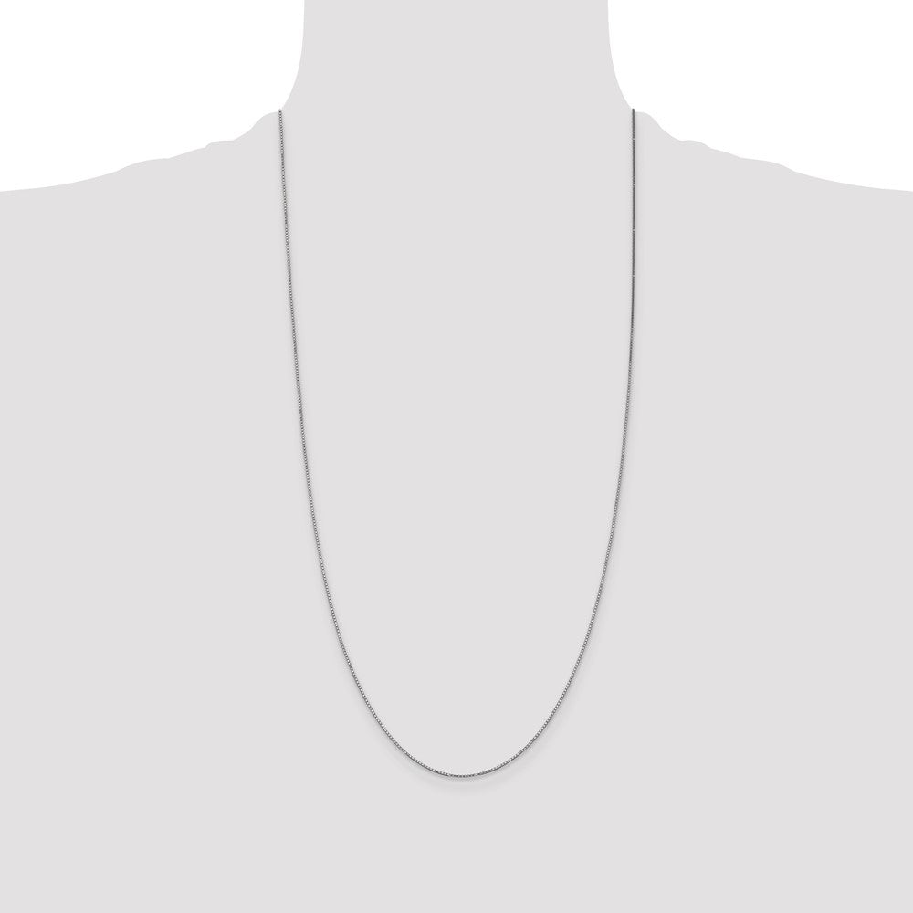 14k WG .9mm Box with Spring Ring Clasp Chain (1.75 grams)