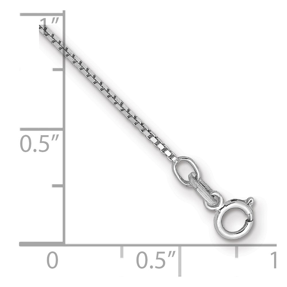 14k WG .9mm Box with Spring Ring Clasp Chain Bracelet (0.92 grams)