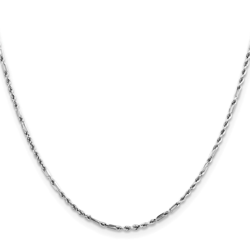 14k White Gold 1.8mm D/C Milano Rope Chain (4.79 grams)