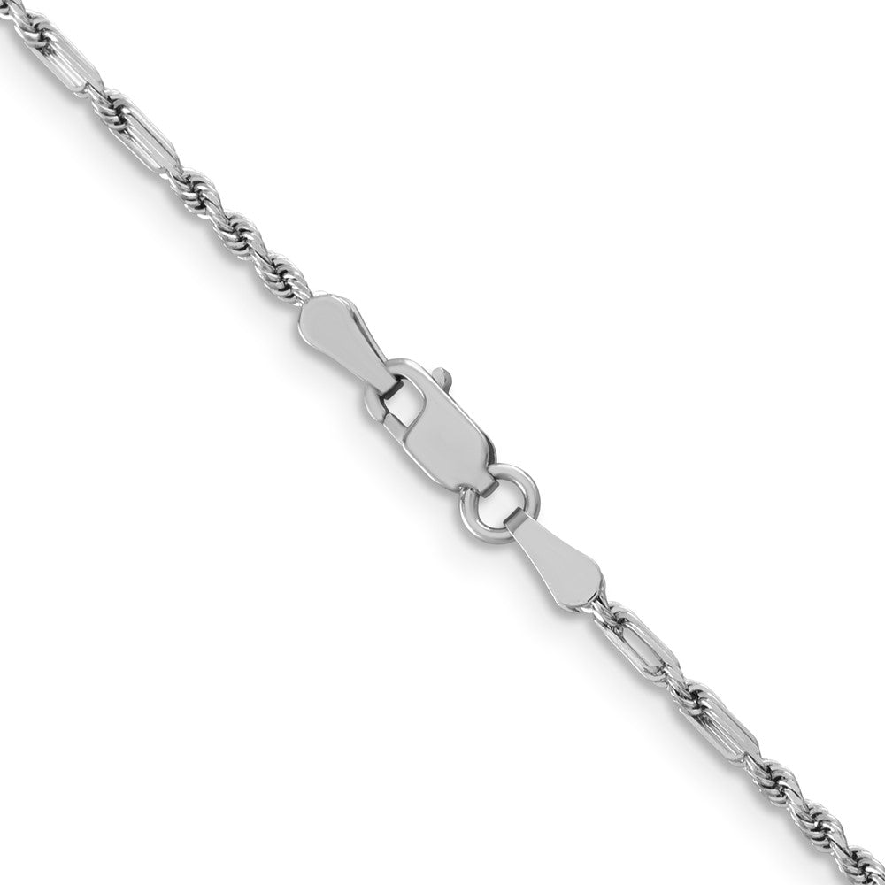 14k White Gold 1.8mm D/C Milano Rope Chain (4.79 grams)