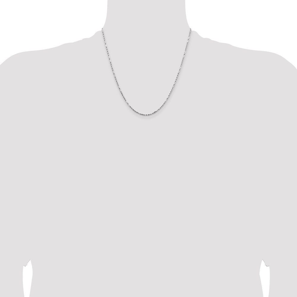 14k White Gold 1.8mm D/C Milano Rope Chain (4.79 grams)