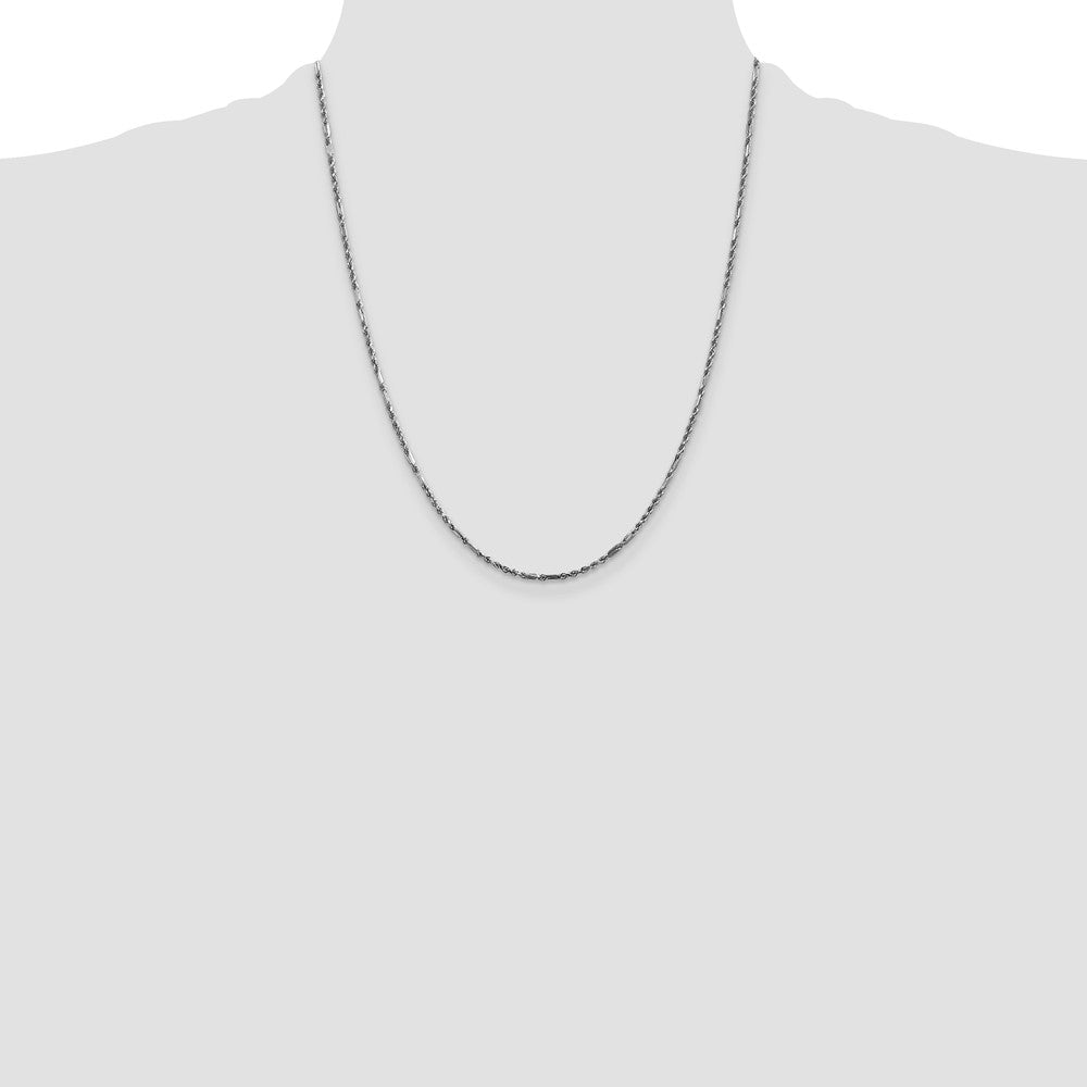 14k White Gold 1.8mm D/C Milano Rope Chain (4.79 grams)