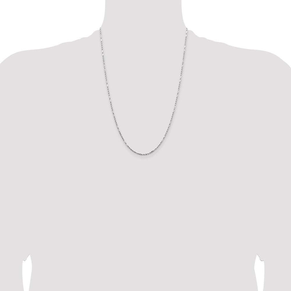 14k White Gold 1.8mm D/C Milano Rope Chain (4.79 grams)