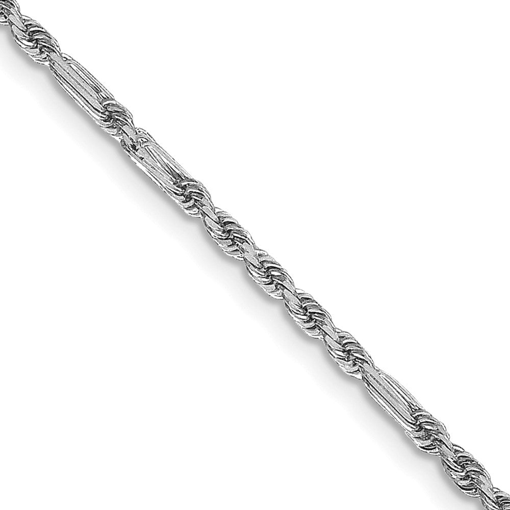 14k White Gold 1.8mm D/C Milano Rope Chain (4.79 grams)