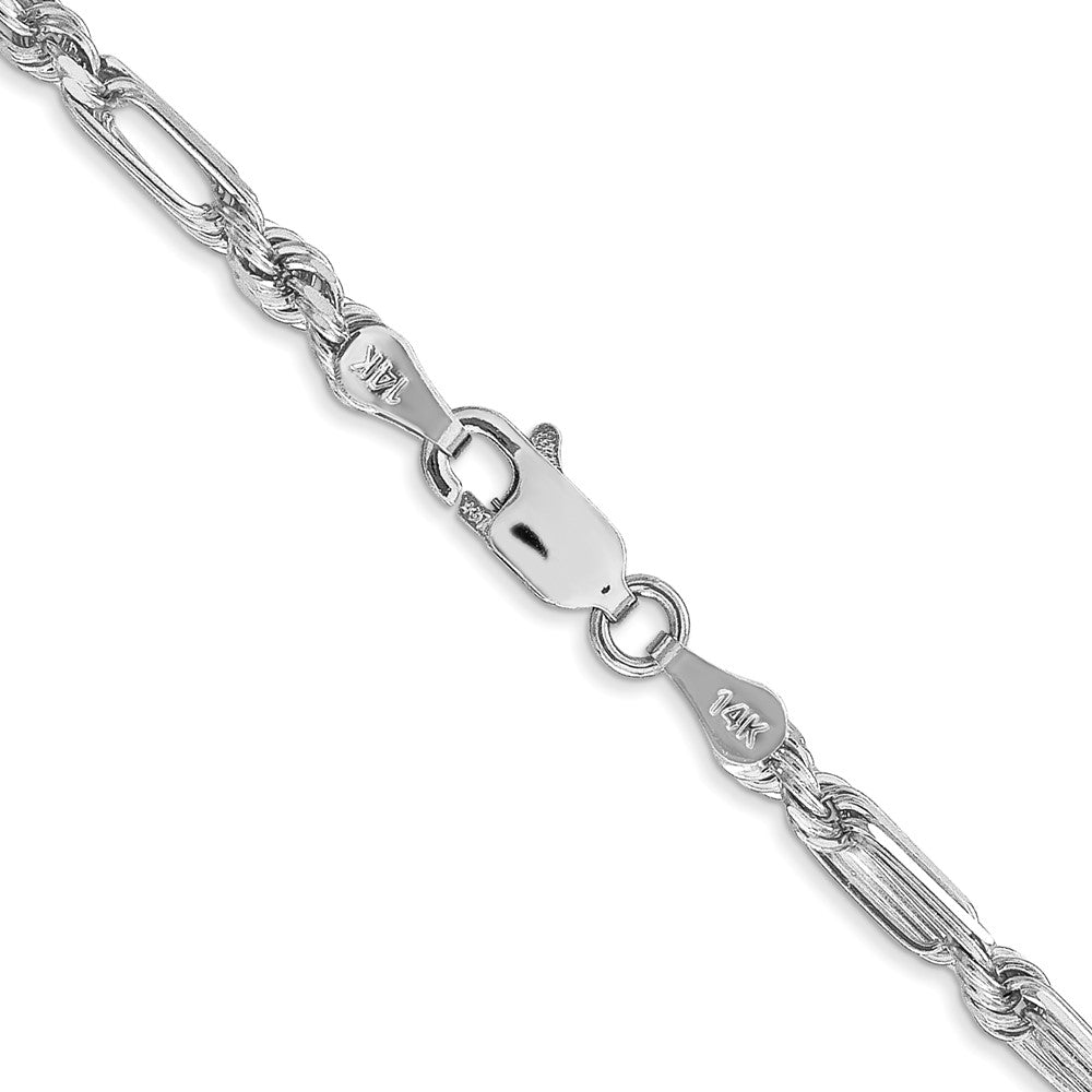 14k White Gold 3.0mm D/C Milano Rope Chain (14.90 grams)