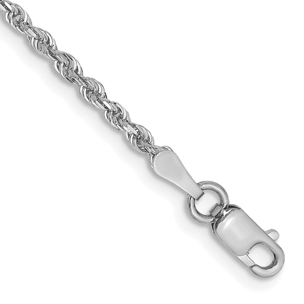 14k White Gold 2.00mm Diamond-cut Quadruple Rope Chain Bracelet (2.95 grams)