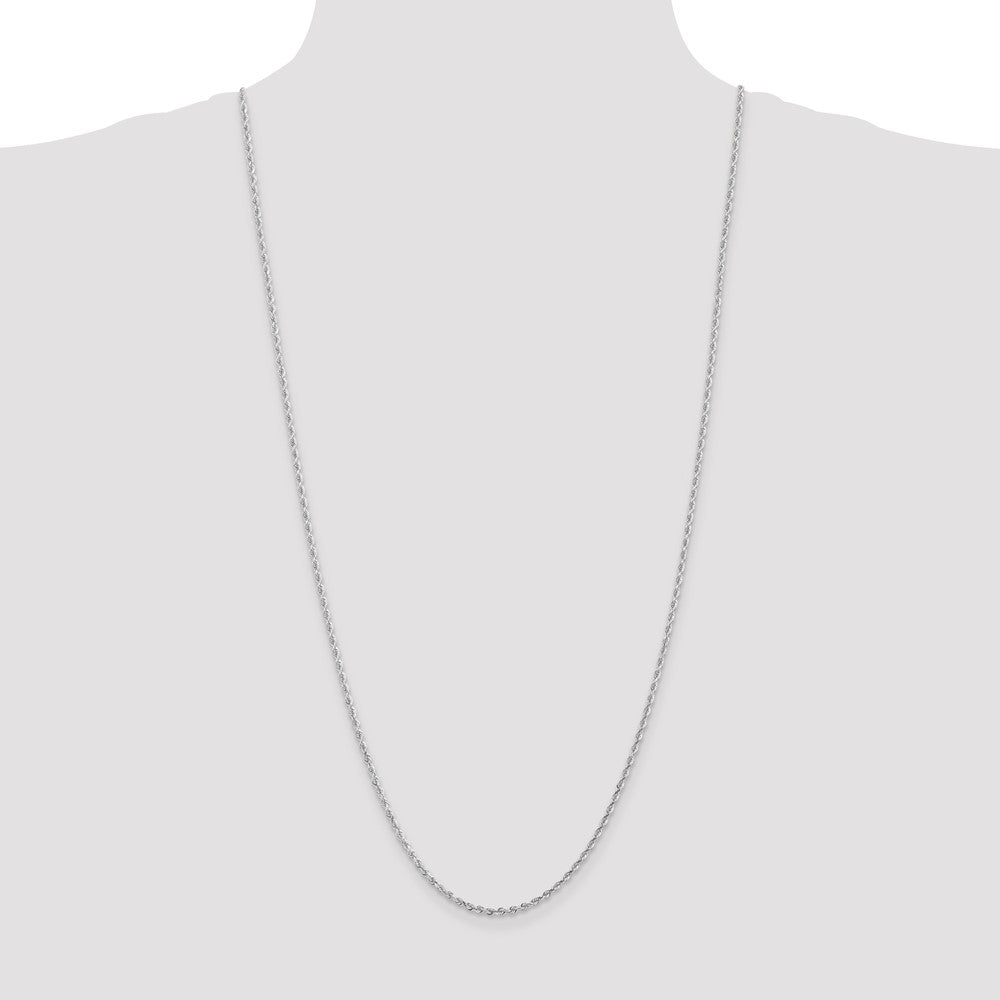 14k White Gold 2.25mm D/C Quadruple Rope Chain (6.13 grams)
