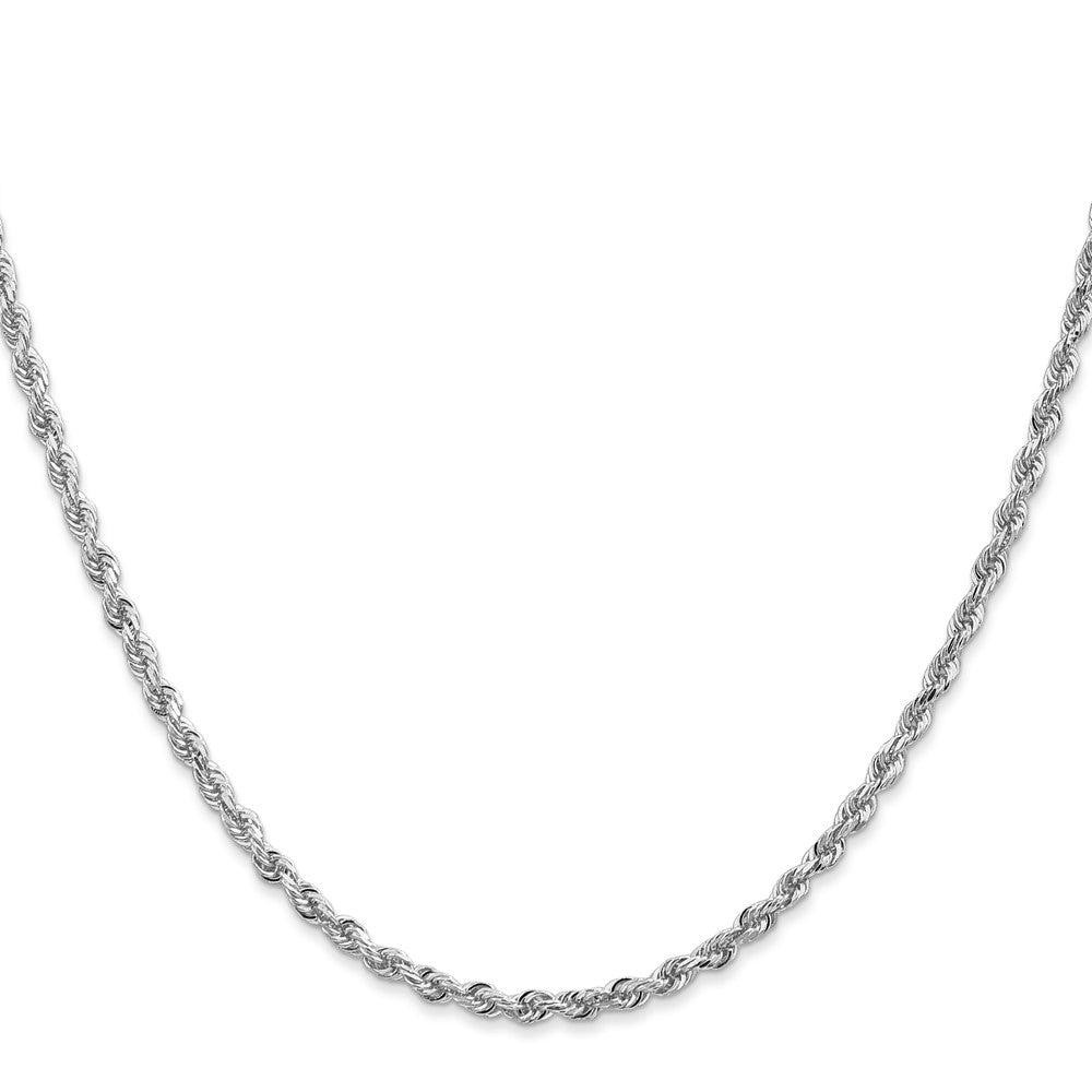 14k White Gold 2.75mm D/C Quadruple Rope Chain (9.69 grams)