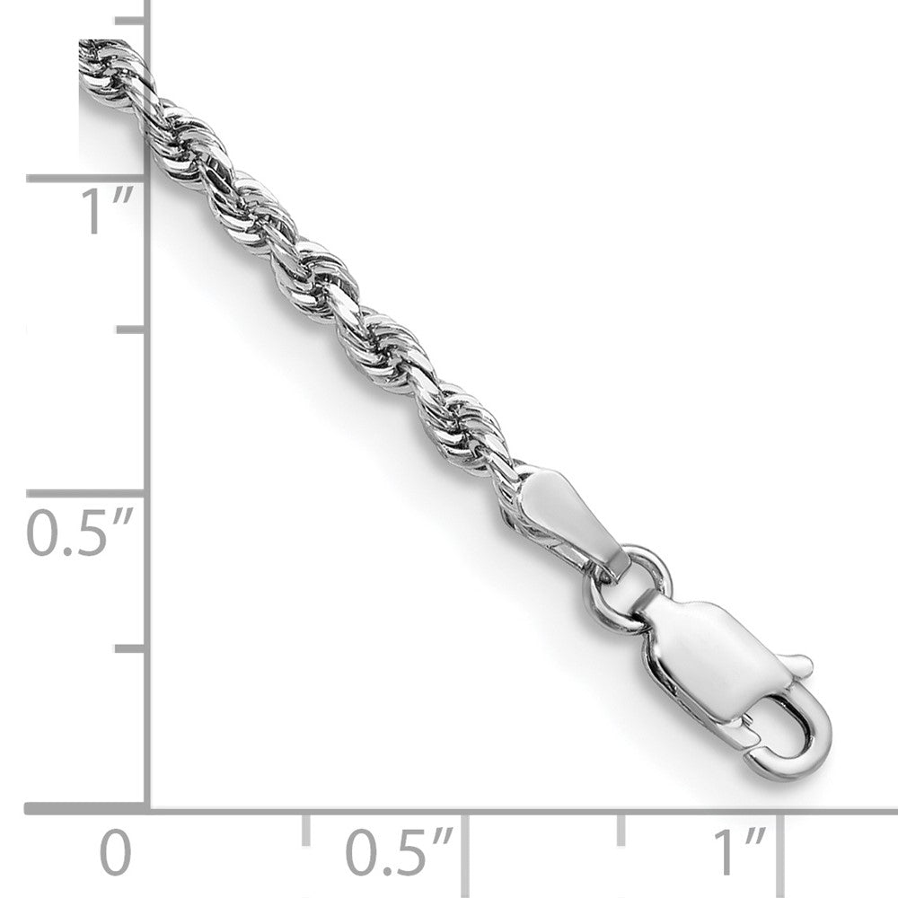 14k White Gold 2.75mm D/C Quadruple Rope Chain Bracelet (3.85 grams)