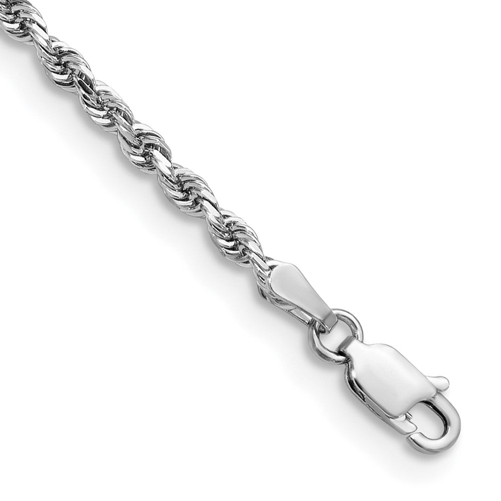 14k White Gold 2.75mm D/C Quadruple Rope Chain Bracelet (3.85 grams)