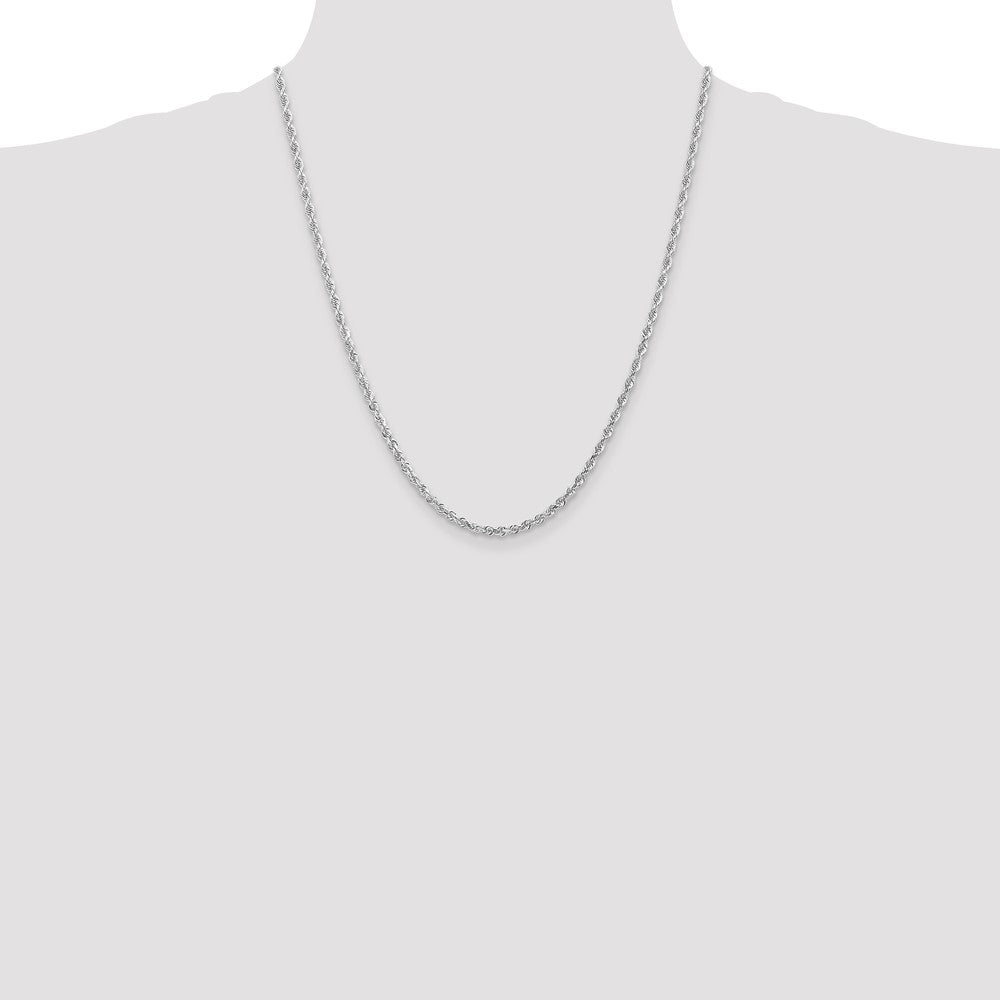 14k White Gold 3.0mm D/C Quadruple Rope Chain (11.21 grams)