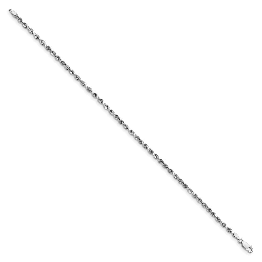 14k White Gold 3.0mm D/C Quadruple Rope Chain Bracelet (4.38 grams)